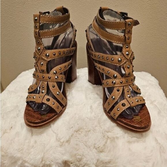 Sam Edelman Stacked Heel Studded Sandals Heels Size 7.5 - Picture 10 of 10